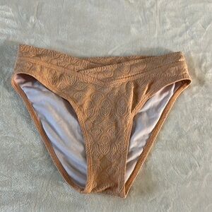 Pink Lily Textured Tan Bikini Bottom
